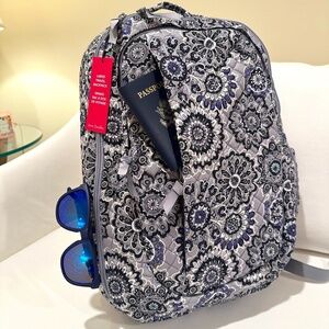 VERA BRADLEY Large Travel Backpack - Tranquil Medallion Print - NWT